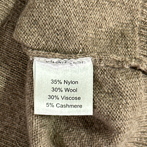 JoS A Bank Reserve Sweater Adult 2XL XXL Brown Wool Cashmere Italy Quarter Zip - Picture 5 of 8